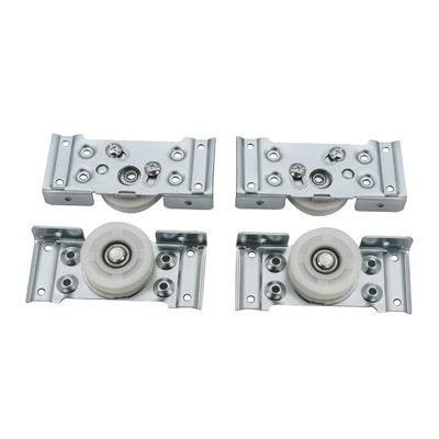 Perlengkapan Roda Pintu Lipat Besi dan Nilon untuk Pintu Lemari Geser 8.5cm*11cm