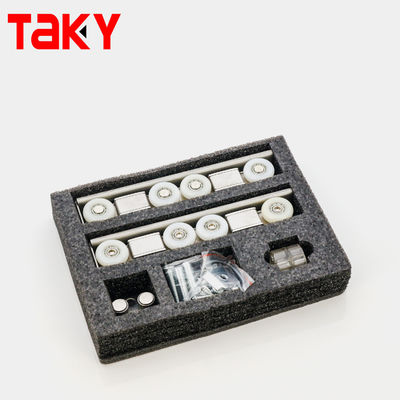 Double Soft Closing 8 Wheel Sliding Door Pulley Hardware untuk Perabot Modern Lemari Pakaian