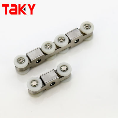 Double Soft Closing 8 Wheel Sliding Door Pulley Hardware untuk Perabot Modern Lemari Pakaian