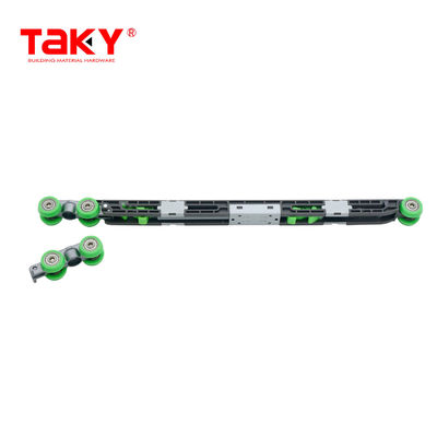Roda lemari pakaian geser Hardware umur panjang Double Soft Closing Door Pulley Amper Rollers
