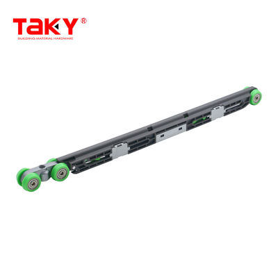 Roda lemari pakaian geser Hardware umur panjang Double Soft Closing Door Pulley Amper Rollers