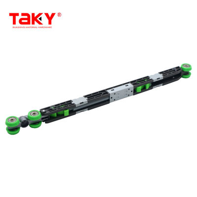 Roda lemari pakaian geser Hardware umur panjang Double Soft Closing Door Pulley Amper Rollers