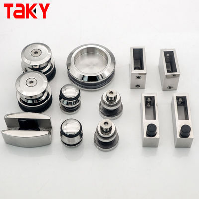 Stainless Steel Frameless Shower Fittings Glass Sliding Door Kit dengan Ketebalan Kaca 12MM
