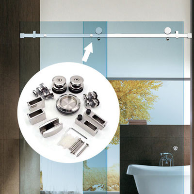 Stainless Steel Frameless Shower Fittings Glass Sliding Door Kit dengan Ketebalan Kaca 12MM