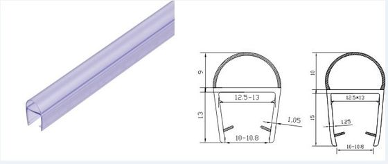 8-12mm PVC Waterproof U Type Rubber Glass Shower Door Seal Strip untuk Pintu Transparan
