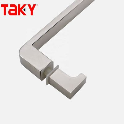 12mm Ketebalan kaca Baja tahan karat Tube persegi panjang Bar Pintu kaca lurus satu sisi Tarik Genggam