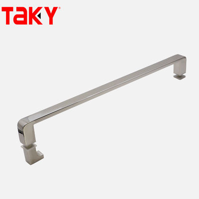 12mm Ketebalan kaca Baja tahan karat Tube persegi panjang Bar Pintu kaca lurus satu sisi Tarik Genggam