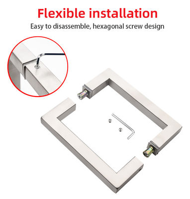 Stainless Steel Square Shower Glass Pintu Handle