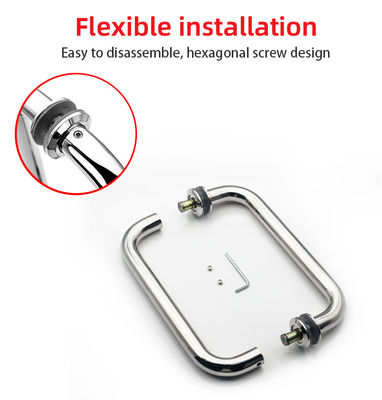 Customized 304 stainless steel Glass Door Pull Handle untuk Hotel Interior Design