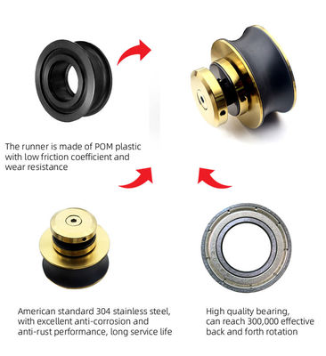 Grosir Stainless Steel Sliding Frameless Glass Door Track Hardware Kit