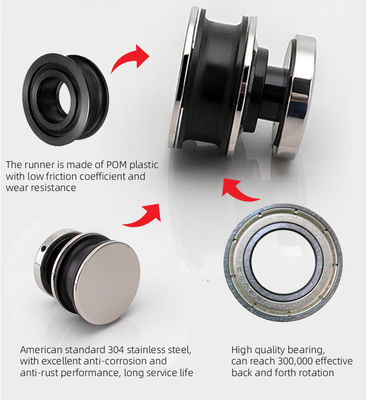 Sangat tahan korosi Pintu gudang dan perangkat keras Kit dengan 8-12 tebal kaca aman