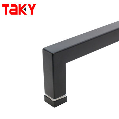 Stainless Steel Black Square Kamar Mandi Single Sided Handuk Batang Pintu Tarik Pegangan