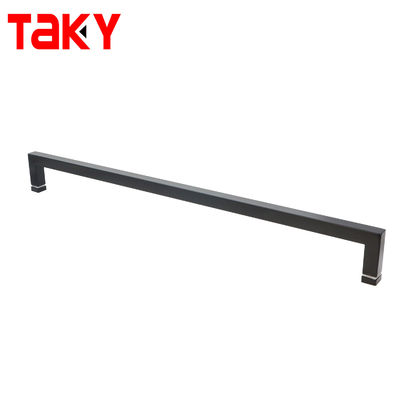 Stainless Steel Black Square Kamar Mandi Single Sided Handuk Batang Pintu Tarik Pegangan