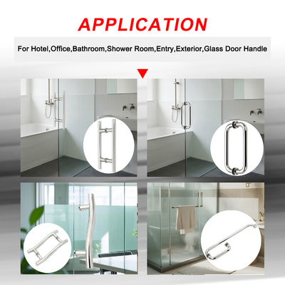 New Design Silver Bathroom Door Double Hole Knob Shower Room Sliding Door Glass Handle
