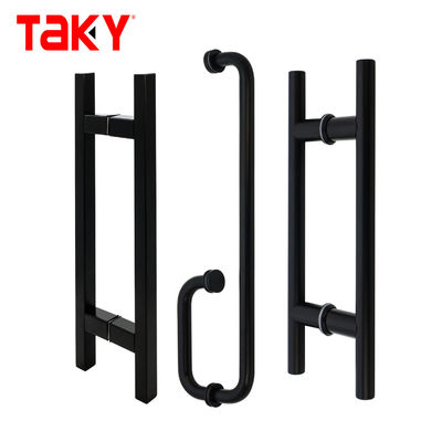 Harga bagus Pegangan Jendela Pintu Baja Tahan Karat 304 Warna Hitam Doff Tabung Persegi Pegangan Pintu Kaca on line