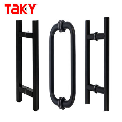 Harga bagus Pegangan Pintu Kaca Shower Persegi Stainless Steel Perak dengan Gaya Desain Modern on line