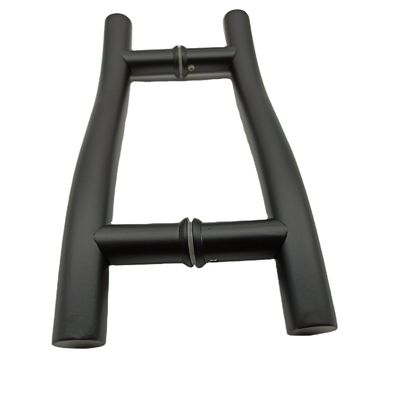 Harga bagus Pegangan Jendela Pintu 8 Inci Hitam Gagang Pintu Kaca dalam Chrome Finish 304 Stainless Steel on line