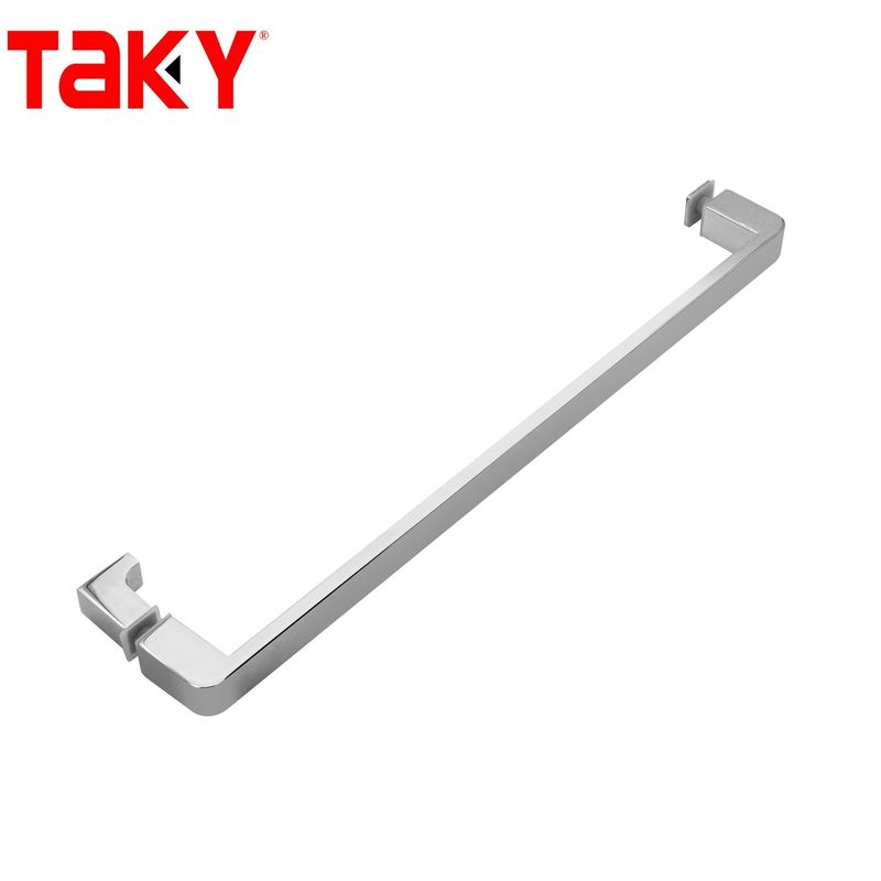 12mm Ketebalan kaca Baja tahan karat Tube persegi panjang Bar Pintu kaca lurus satu sisi Tarik Genggam