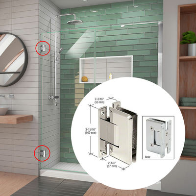 Harga bagus Panjang Kehidupan 90 Degree Frameless Brass Pivot Glass Screen Door Shower Hinges untuk Shower Cabins on line