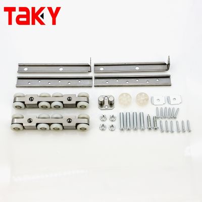 Harga bagus Double Soft Closing 8 Wheel Sliding Door Pulley Hardware untuk Perabot Modern Lemari Pakaian on line