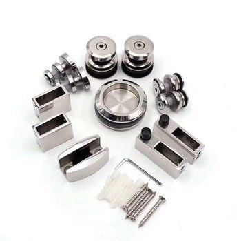 Harga bagus Frameless Square Style Sliding Door Fitting Kit untuk Hardware Accessoires Kamar mandi kaca on line