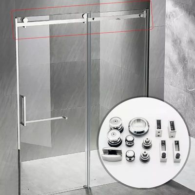 Harga bagus SS304 Square 30*10mm Bar Shower Sliding Door Tube Fitting dengan Gaya Penampilan Perak on line