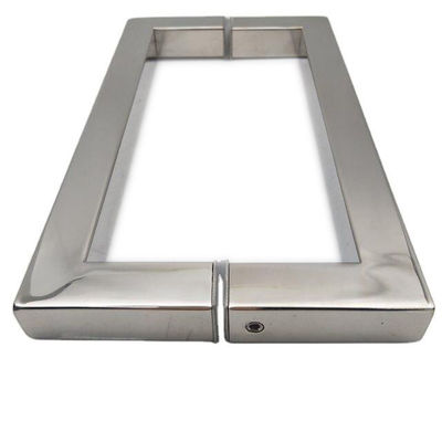 Harga bagus Polished Chrome Finish Stainless Steel Square Pivot Glass Door Handle dengan dan Sampel on line