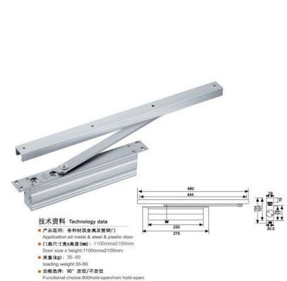 Harga bagus Desain Hotel Modern 85KG Tahan Api Dua Kecepatan yang Dapat Disesuaikan Hidrolik Pegas Tersembunyi Penutup Pintu Tersembunyi Kayu on line