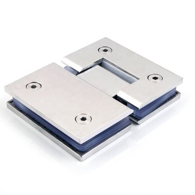 Harga bagus Desain modern 304 stainless steel kaca ke kaca Hinge 180 derajat kamar mandi pintu penjepit on line