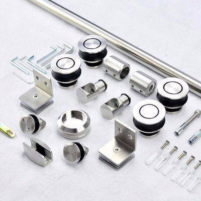 Harga bagus 8-12mm Frameless Glass Door Sliding Mirror Barn Door Kit untuk kamar mandi dan lemari hotel on line