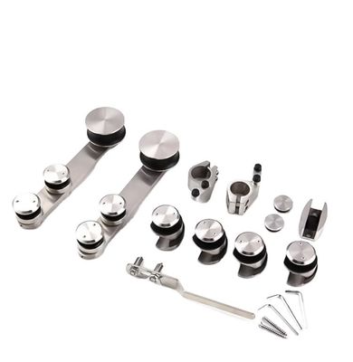 Harga bagus Kekuatan tinggi dan tahan lama Perak/biru hitam Kit pintu geser kamar mandi untuk 6-12mm Kaca on line