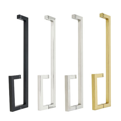 Harga bagus Polished Entrance Black Door Handle Pull for Building Bathroom Glass Door Instalasi on line