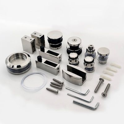 Harga bagus Frameless Glass Sliding Barn Shower Door Hardware Kit untuk Rumah Hotel Kantor Vila Kamar Mandi on line