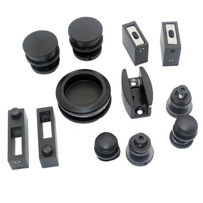 Harga bagus Bentuk baki bulat Set pintu mandi geser hitam untuk 8-12mm Hardware kaca aman Termasuk on line