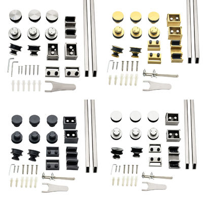 Harga bagus Desain Modern Pipa Ganda Batang Tanpa Bingkai Ss304 8-12mm Perlengkapan Pintu Geser Shower on line