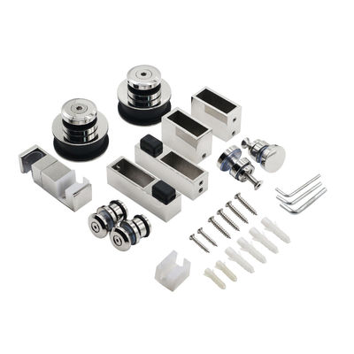 Harga bagus Roller stainless steel tanpa bingkai Roda gantung Jalur rel geser Gudang Shower Glass Door Hardware Kits on line