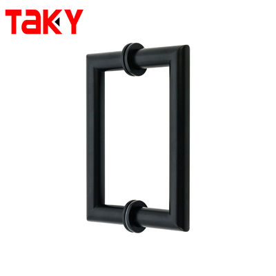 Harga bagus Pegangan Tarik Pintu Kaca Hitam Doff dengan Desain Persegi 200*200*19*1.0mm on line