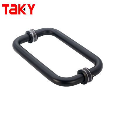 Harga bagus Pegangan pintu kaca shower baja tahan karat bundar Satin Hitam Matte on line