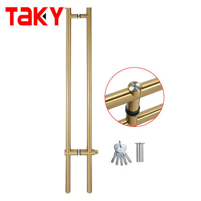 Harga bagus Luxury Type H Stainless Steel Entrance Frameless Door Handles Lockable Glass Door Handles Pengendali Pintu Kaca on line