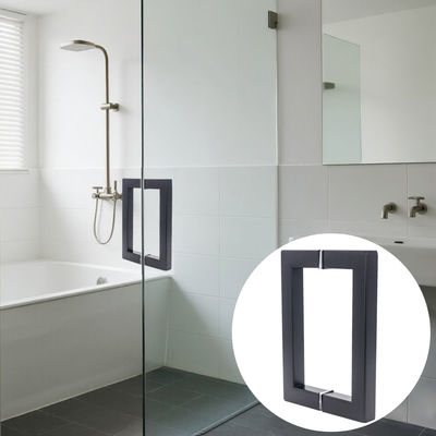 Harga bagus Pabrik 304 stainless steel Matt Hitam Warna Square Tube Glass Door Handle on line