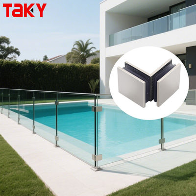 Harga bagus Baja tahan karat Polished Glass Door Brackets 90 Degree Door Square Fixed Clamp on line