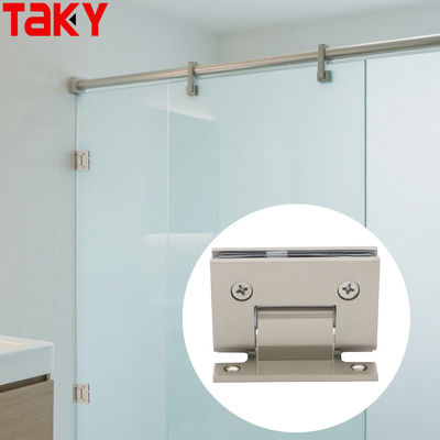 Harga bagus Bahan baja satin 90 derajat H Back Plate Wall Mount Shower Glass Door Pivot Hinge on line