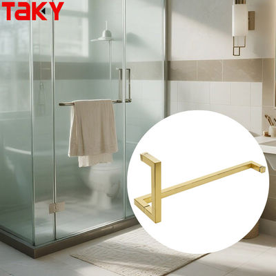 Harga bagus Wholesale Stainless Steel Modern Gold Color Shower Room Tubular Glass Door Pull Handles on line
