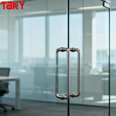 Harga bagus Pegangan Tarik Pintu Kaca Mandi Baja Tahan Karat Tanpa Bingkai Batang Handuk Belakang ke Belakang Modern on line