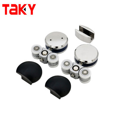 Harga bagus Kit Hardware Pintu Mandi Tanpa Bingkai dengan Bantalan Beban 80-120kg dan Fittings Pintu Geser Kaca Tahan Korosi on line