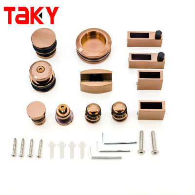 Harga bagus Rose Gold Stainless Steel 304 Sliding Door System Glass Door Hardware Kit on line