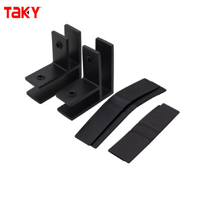 Konektor Pintu Kaca Bentuk F Stainless Steel 316 untuk Kaca 8-12mm dengan Desain Tanpa Bingkai Modern