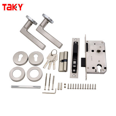 Harga bagus Gagang Pintu Bentuk L Stainless Steel Desain Modern dengan Gagang Pintu Kayu Interior Pengunci on line