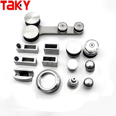 Perangkat Keras Pintu Shower Tanpa Bingkai Baja Tahan Karat 304 dengan Beban 80-120kg dan Jalur Katrol Senyap