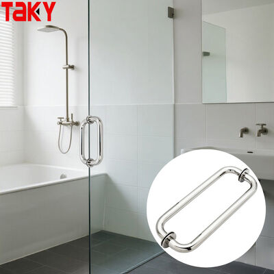 Harga bagus Pegangan Pintu Kaca Shower Stainless Steel SS304 dengan Finishing Nikel Poles dan Ukuran 203*203*19*1.0mm on line